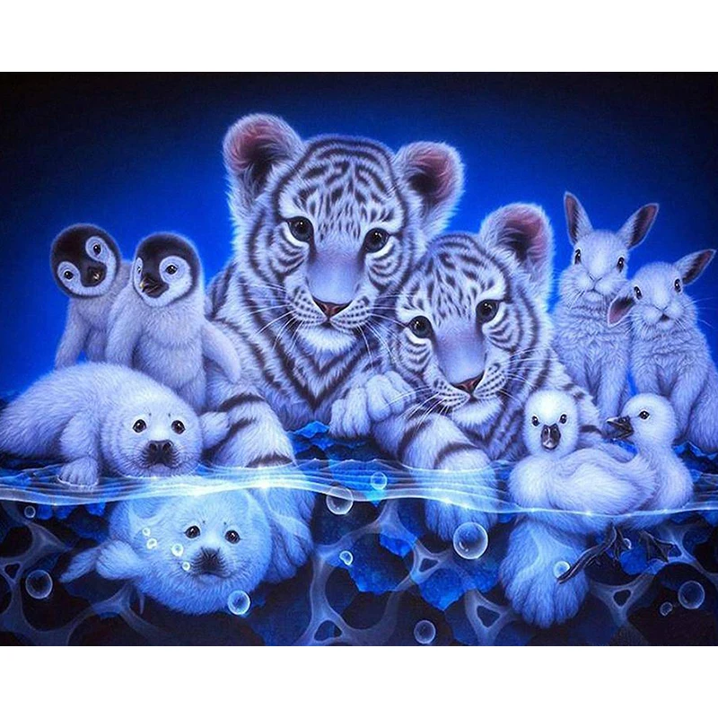 

Diamond Painting Diamond embroidery 5d diy square tigers & penguins diamond mosaic diamond paint daimond painting KBL