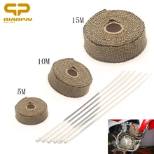1 шт. автомобильный поезд мотоцикл выхлопной тепловой щит 5 м/10 м/15 м* 25 мм коричневый термо Защитная обертка защитная тепло выхлопная обертка лента термальная