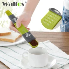 WALFOS taza de medida de doble extremo ocho puestos cucharas medidoras de escala ajustable cuchara para cocción herramienta accesorios de cocina