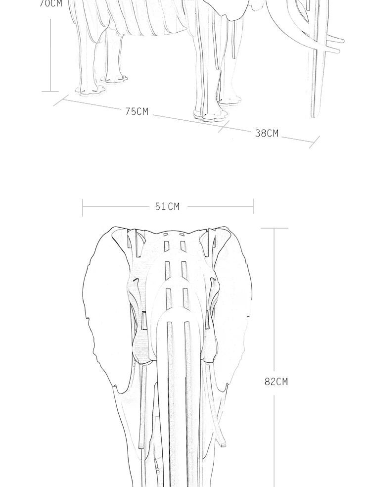 Слон животное Стиль полка крыльцо настольная деревянная отделка дома 70*27*113 см