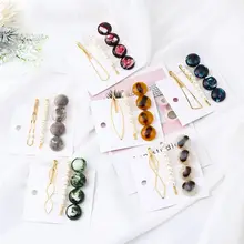 1 компл. Винтаж уксусная кислота круглый геометрический зажим для волос металлические шпильки для волос жемчуг красочные бусины Hairgrip для женщинаксессуары для волос