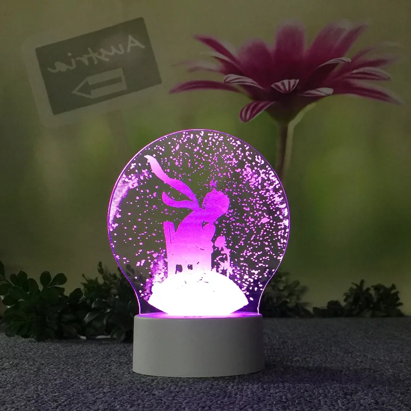 

wholesale Valentine's Day gift 3d Table Lamp For Bedroom 7 color change 3D Lamp Bedroom Bedside Lighting