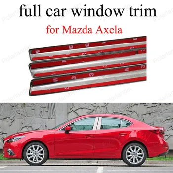 

Stainless steel with center pillar Decoration sill frame For M-azda Axela Exterior Accessories full Window Trim