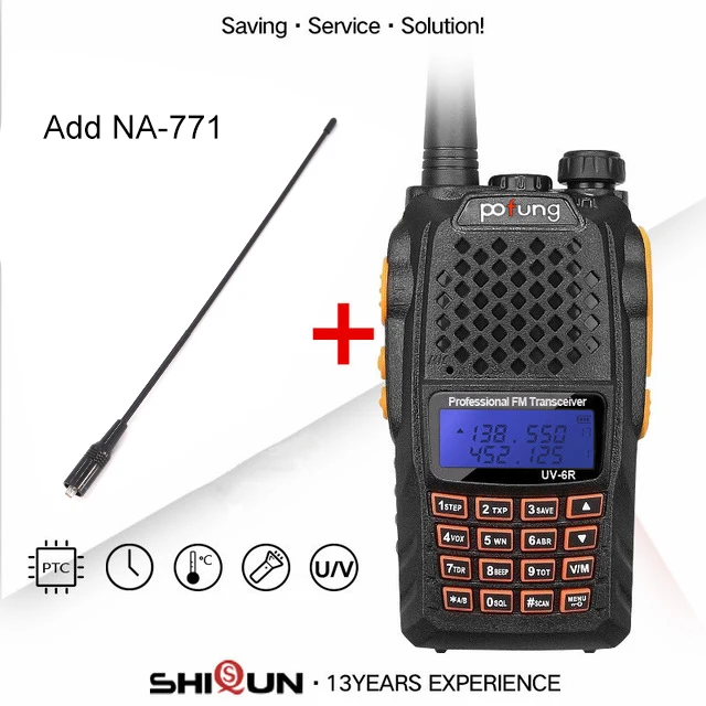 Baofeng UV-6R рация 5 Вт Радио УВЧ УКВ двухдиапазонный УФ 6R CB радио обновление UV-5R Baofeng рация HF трансивер для охоты - Цвет: Add NA-771