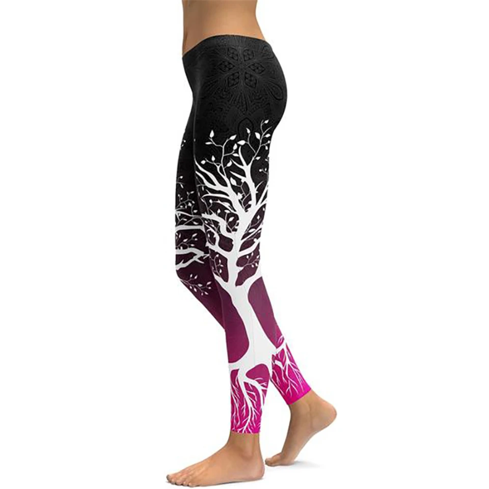 

Ariel Sarah Print Yoga Pants Women Tree of Life Print Fitness Leggings Workout Sports Running Leggings Push Up Gym Wear Elastic