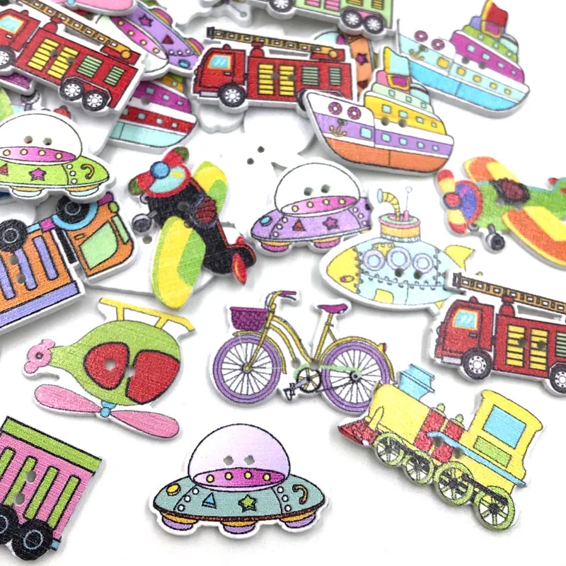 

Mixed Traffic Wooden Buttons Fit sewing Kid's Crafts Scrapbooking WB430