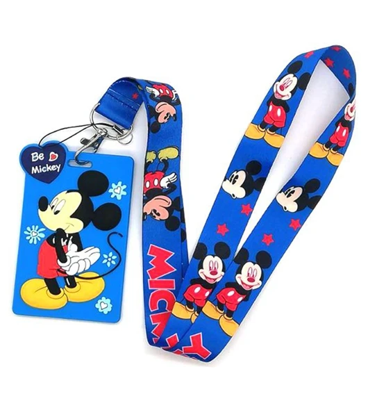 

Hot Sale! 1 pcs Cartoon mickey Lanyard Key Chains Card Holders Bank Card Neck Strap Card Bus ID Holders NN6