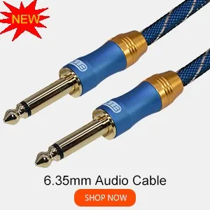 EMK 6.35mm Audio Cable Braided 6.3 6.5 Jack Male to Male Aux Cable 1.5m 3m 5m 8m 10m 15m for Guitar Mixer Amplifier Bass