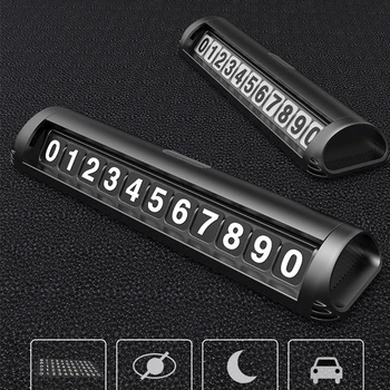 Car Styling Temporary Parking Card Rotatable Car Parking Number Plate Car-styling  Accessories Phone Number Card