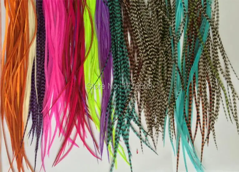 100pcs/lot natural rooster grizzly feather Rooster Saddle Hackle