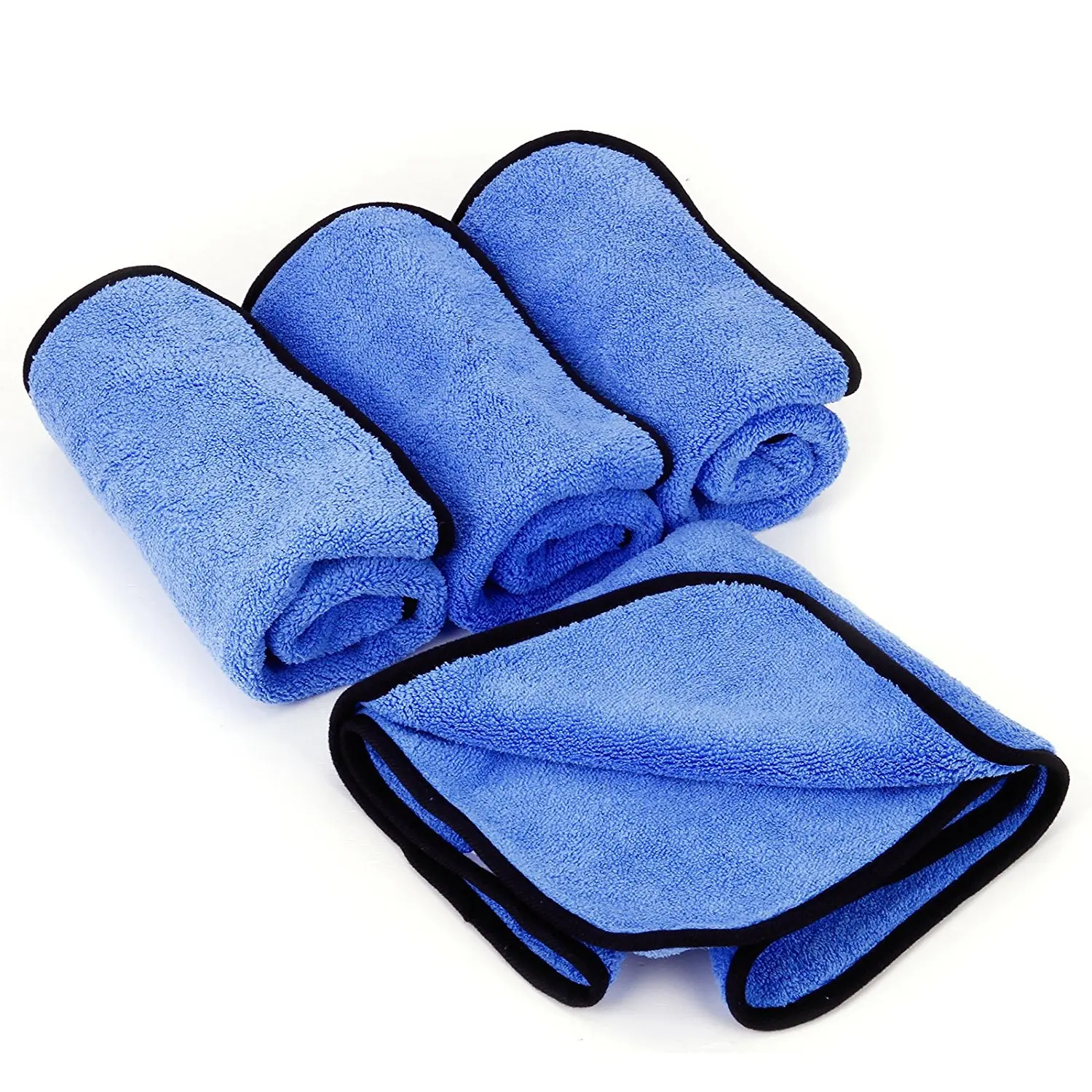 

4 x Towel Cleaning cloth Cleaning car furniture home window 96g 40x 40 cm Blue
