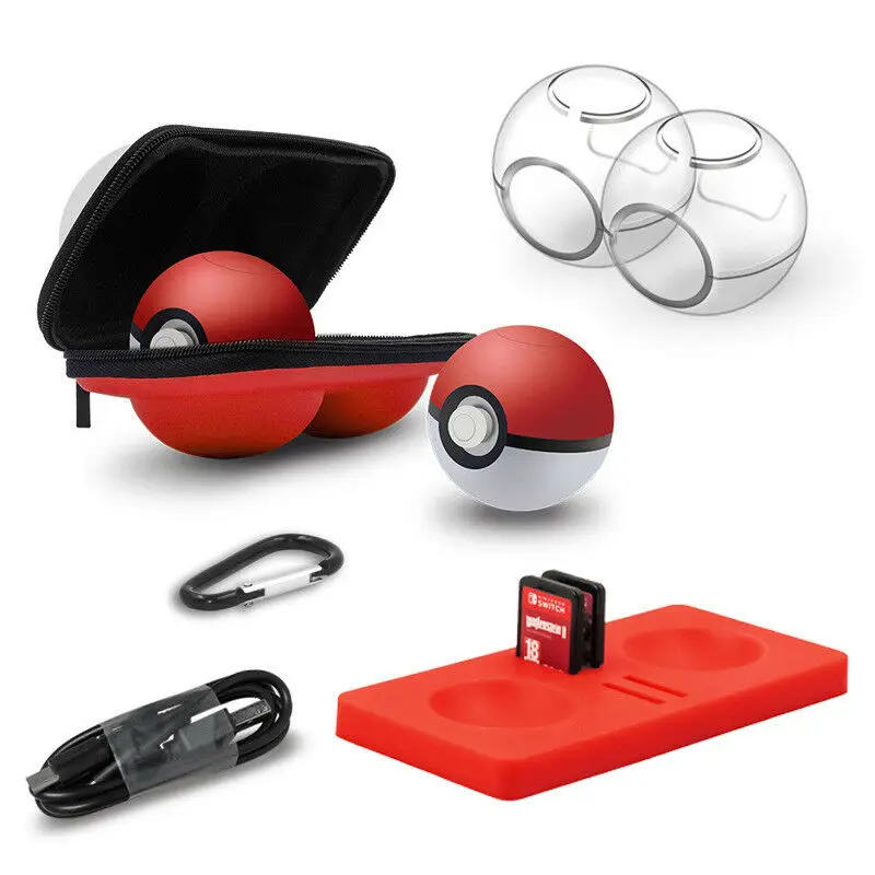 

for NS Switch 6 in 1 Portable Storage Bag Carrying Case For Switch Console & Poke Ball Plus Controller Protective Lets Go Pikach