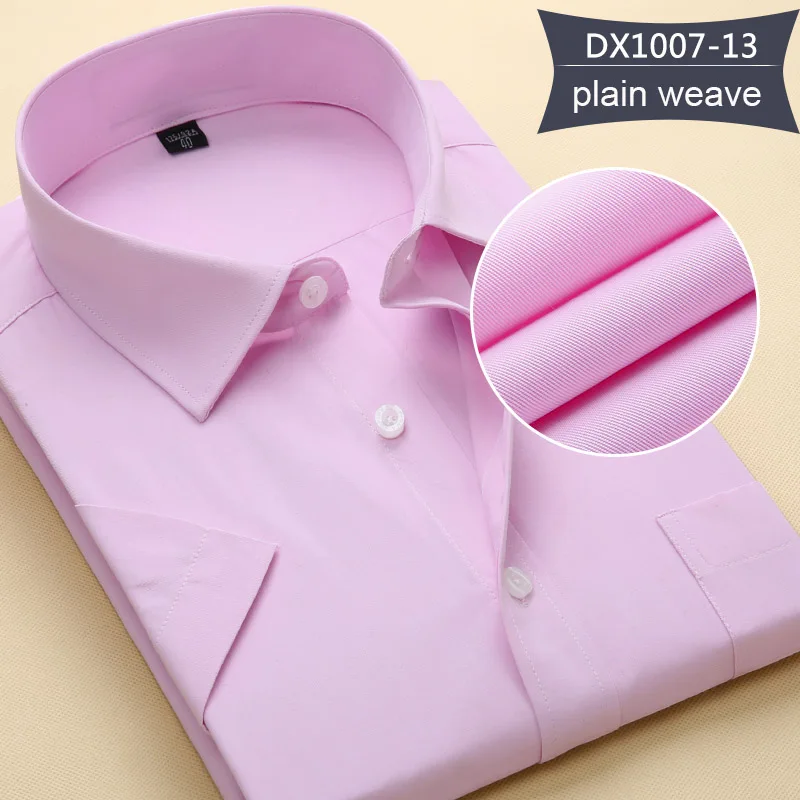 Новое поступление Для мужчин рубашки с короткими рукавами летние шорты с длинными рукавами однотонный деловой формальный человек Socail, рубашки и блузы плюс Размеры 6XL 7XL 8XL - Цвет: DX1007-13