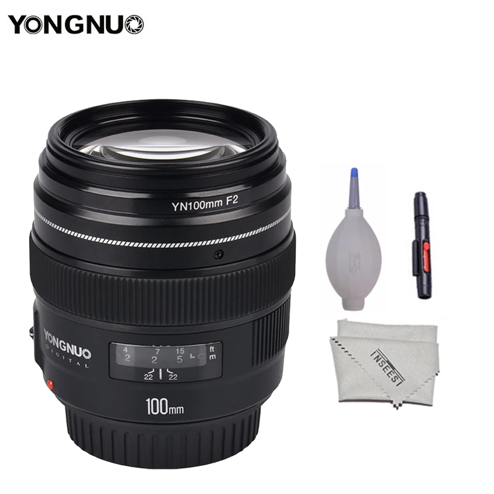 

Yongnuo YN100mm F2 lens Medium and long-focus fixed focus lens for Canon EOS Rebel camera AF MF 5D 5D IV 1300D T6 760D 750D 1D