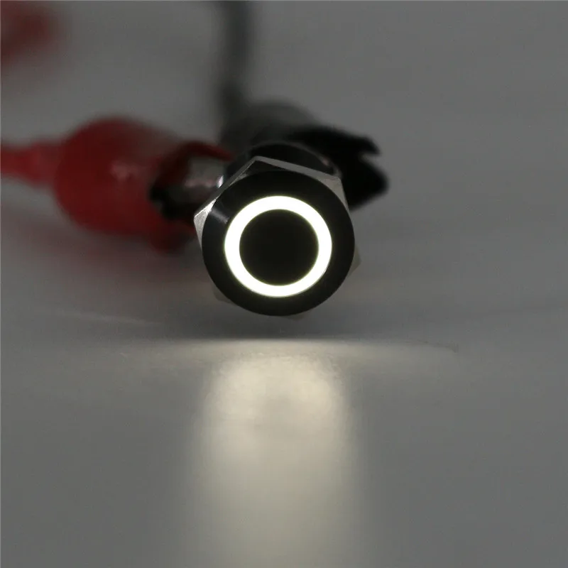 1 шт. 12 мм черный металл 12 в 5 цветов светодиодный светильник Выключатель без фиксации нажмите Водонепроницаемая кнопка переключателя ВКЛ/ВЫКЛ для автомобиля лодки