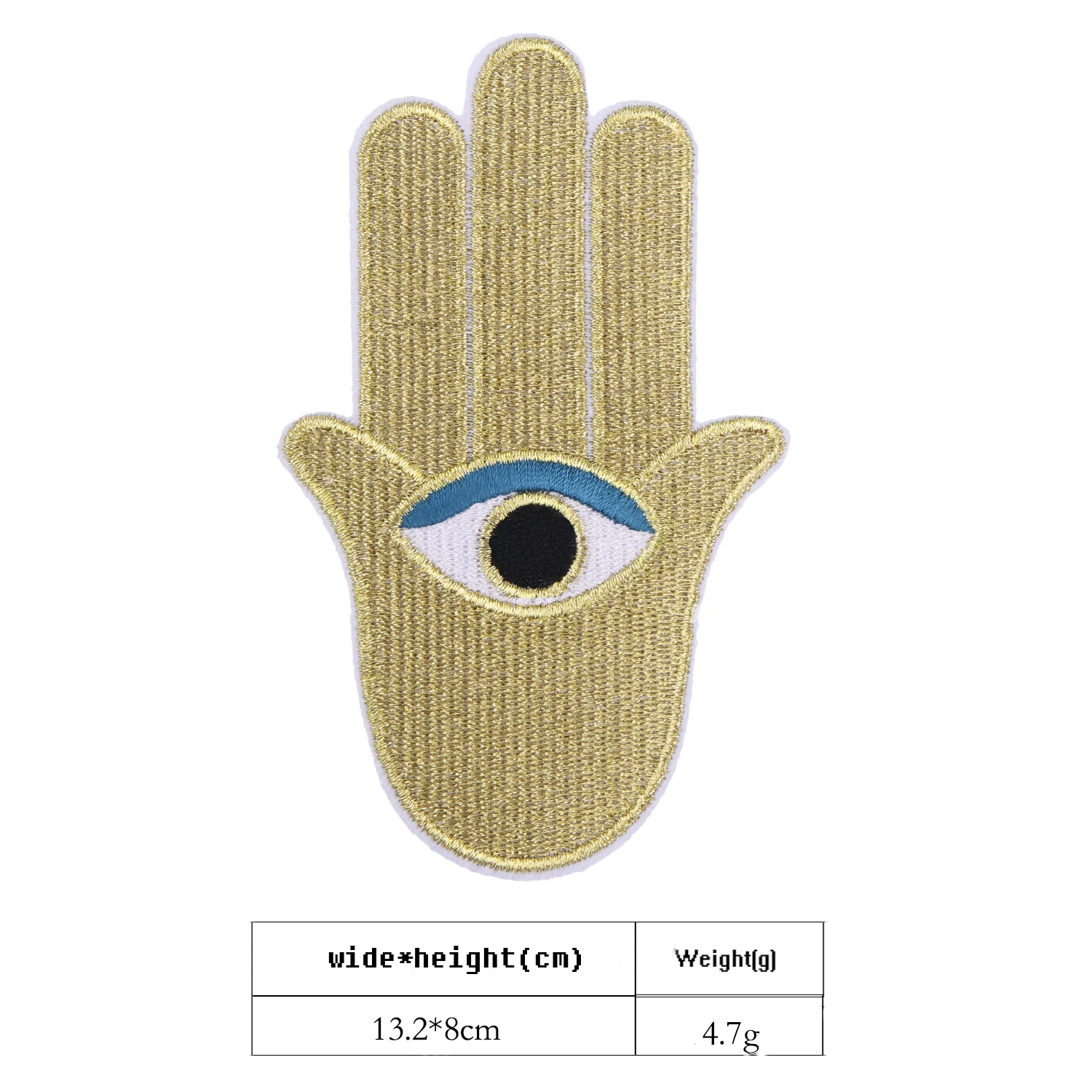 Рамадан Золотая рука Фатимы железные нашивки для одежды Хамаса ручная вышивка аппликации глаза Серебристая Луна одежда значки