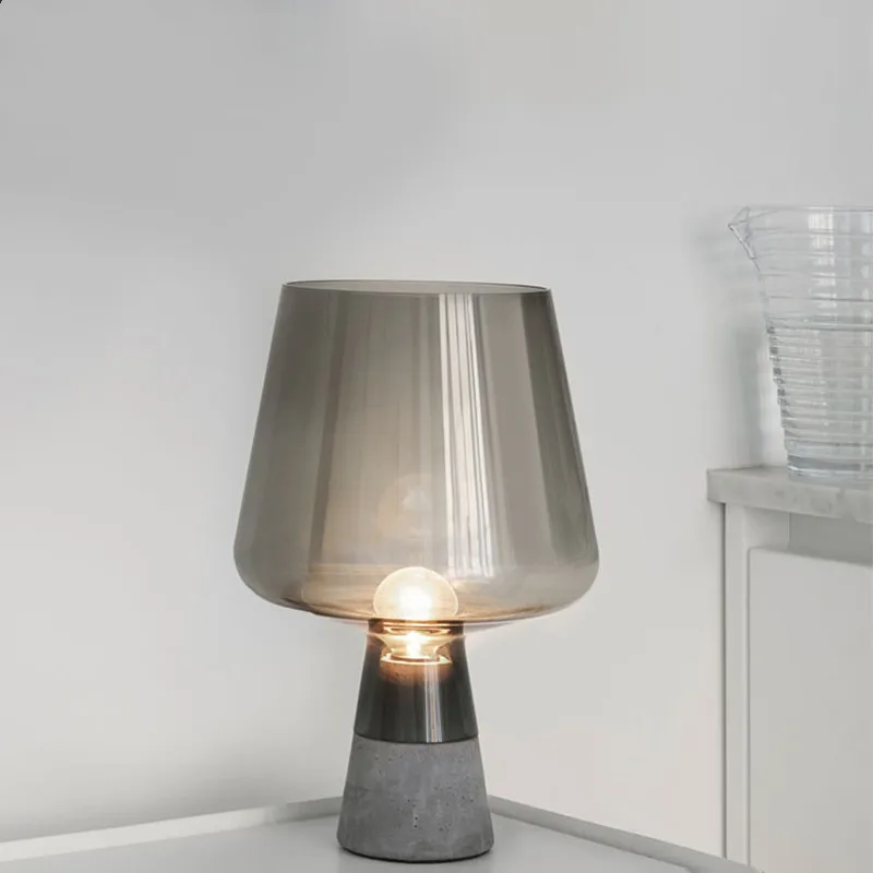 Nordic Table Lamps Glass cement Table Light Bedside Study Room Living Room Desk Lamp Standing Light Fixtures home lighting