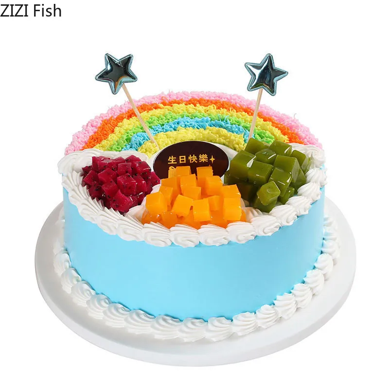 

Simulation cake model Creative fruit cream Birthday Cake Fake cake Model food plastic Window Show Photography props Artificial