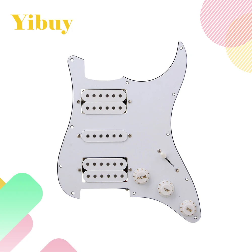 Yibuy грузик белый HSH для гитары Humbuckers|loaded pickguard|pickguard hshpickguard loaded |