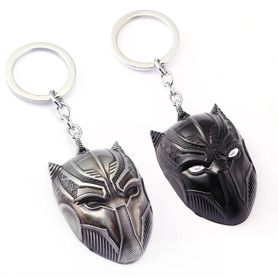 

New Brand Marvel Comics Black Panther Keychain For Men Superhero Captain America Civil War Model Llavero Key Rings Holder Gifts
