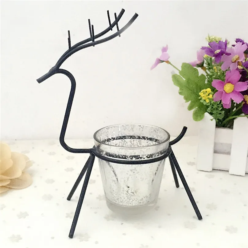 Hot Reindeer Tealight Candle Holders iron Creative Gifts Decoration Candlestick New Year Decorations for home decor New #3d25 (15)