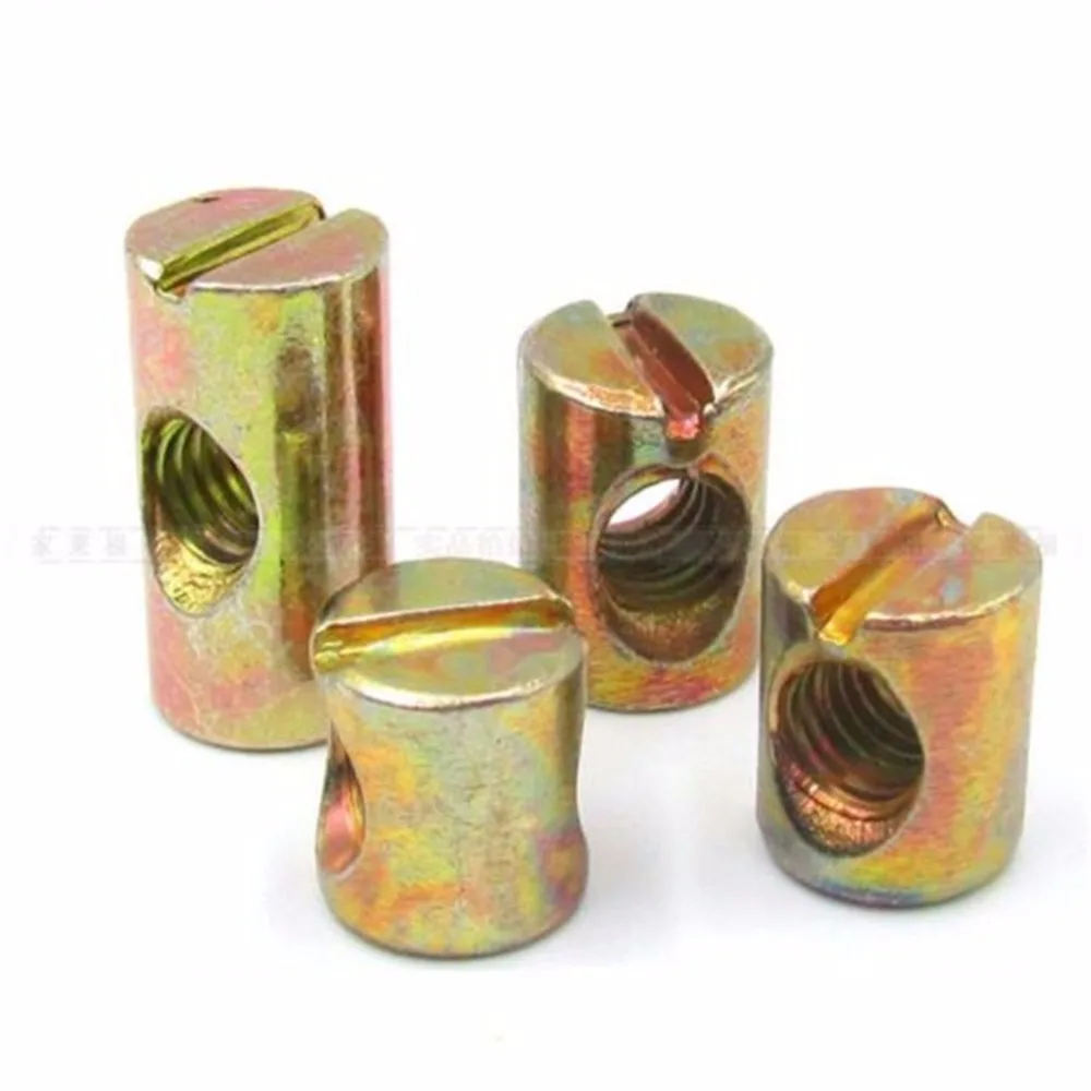 

20pcs M6x13Lx10D M6x15Lx10D M6x20Lx10D Bed Bolt Nut Barrel Nut Cross Dowel Beds Cots Furniture Nut