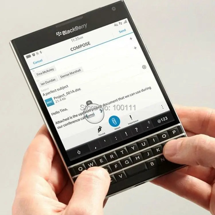 

blackBerry Q30 Original BlackBerry passport Q30 Phone unlocked Quad core 3GB RAM 32GB ROM QWERTY keyboard ,Free fast Shipping