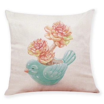 

Succulent potted plants Print pillow case Polyester and linen Single-sided printing 45x45cm Home Decration pillow cover