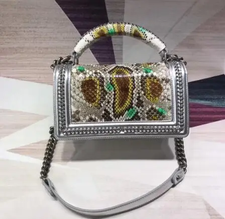 

2019 fashion latest women's single-shoulder bag snakeskin famous brand bag female bag designed by famous designer