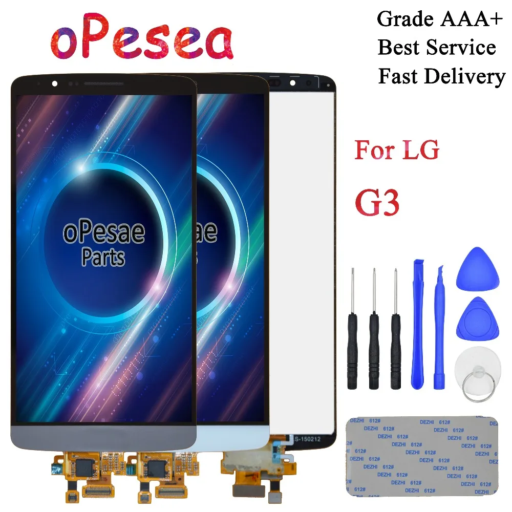 

oPesea 5.3'' For LG G3 D850 D851 D855 Full LCD Display Panel Touch Screen Digitizer Glass Sensor Assembly With Frame Replacement