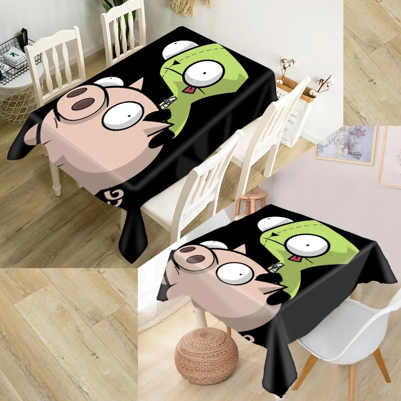 

Invader Zim Tablecloth Waterproof Oxford Fabric Square/Rectangular Tablecloth For Wedding Table Cloth Cover 100X140cm