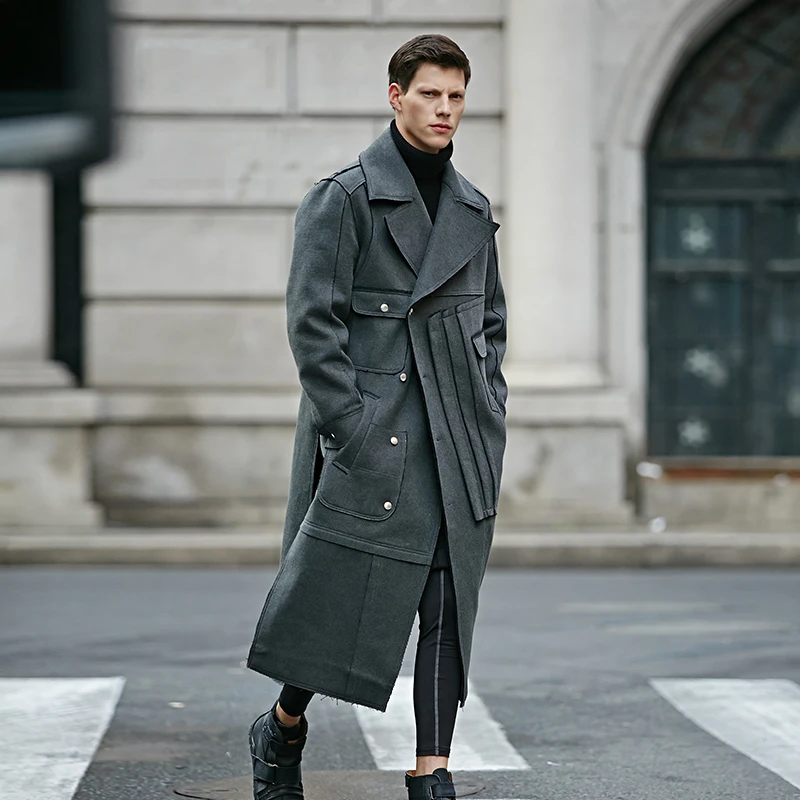 

Men's fashion coat functional work style high street fashion super - weight.