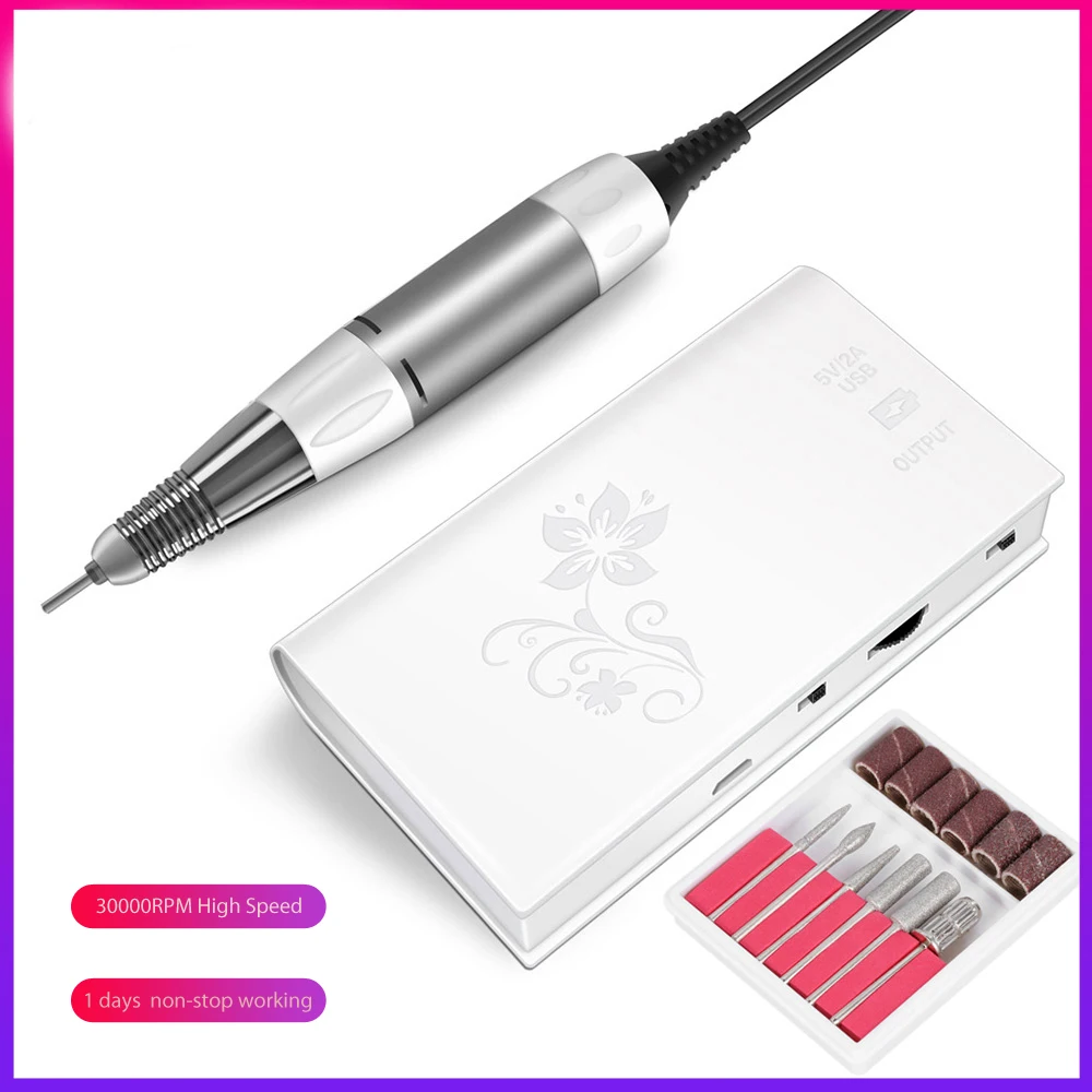 

30W Nail Polisher Glazing Machine Pedicure & Manicure Tool 30000RPM Cordless Electric Nail Drill Machine Set Nail Care Set