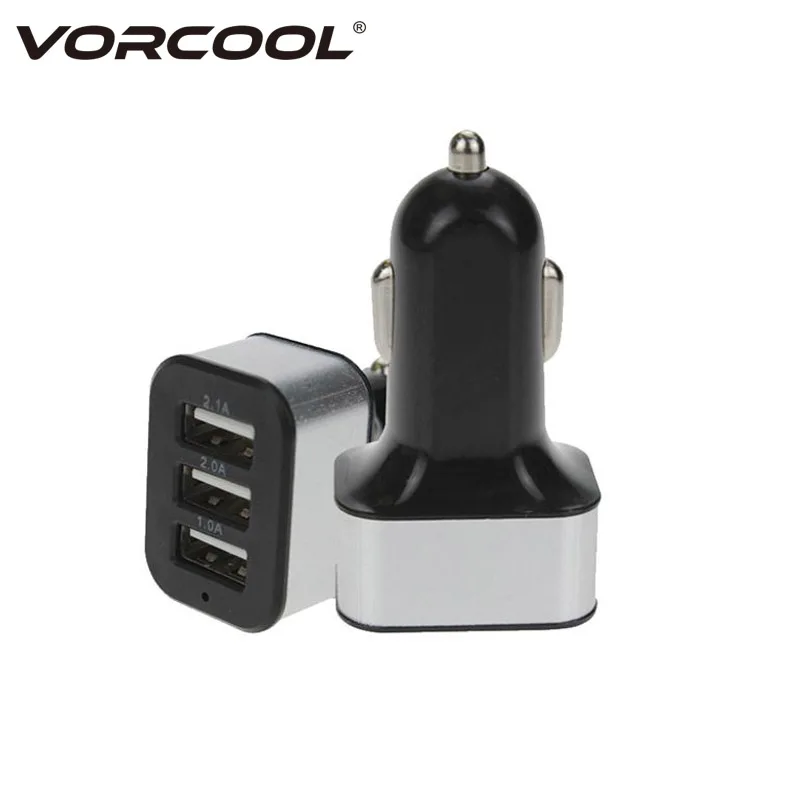 VORCOOL DC 12-24 В 3 usb порта автомобильное зарядное устройство адаптер Розетка 1А 2.1A зарядное устройство Универсальный автомобильный адаптер для телефона