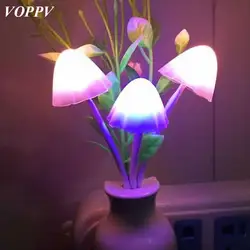 Voppсветодио дный V светодиодный мини-ночник гриб грибок прикроватная лампа для детей/детей EU/US Plug варианты светодио дный светодиодный
