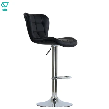 

95509 Barneo N-30 Leather Kitchen Breakfast Bar Stool Swivel Bar Chair light Black color free shipping in Russia
