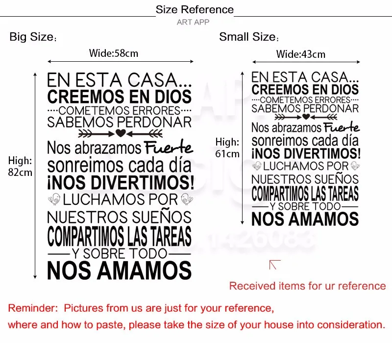 Искусство дизайн домашний Декор виниловые дешевые испанское самоуправление Наклейка Настенная «Слова» красочные украшения дома семейная Цитата Наклейки для комнаты