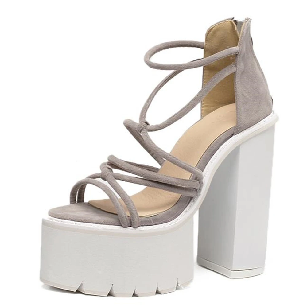

European style model high heels catwalk sandals waterproof platform thick with platform women's shoes bar nightclub dance shoes