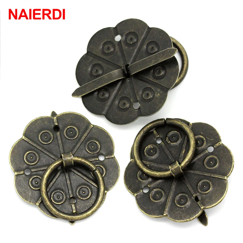 NAIERD 10 قطعة الكلاسيكية البرونزية لهجة التخمسية المربع المخموس درج مجلس الوزراء مكتب باب سحب مربع مقبض المقابض مقابض لقطع الأثاث الأجهزة مع ال...
