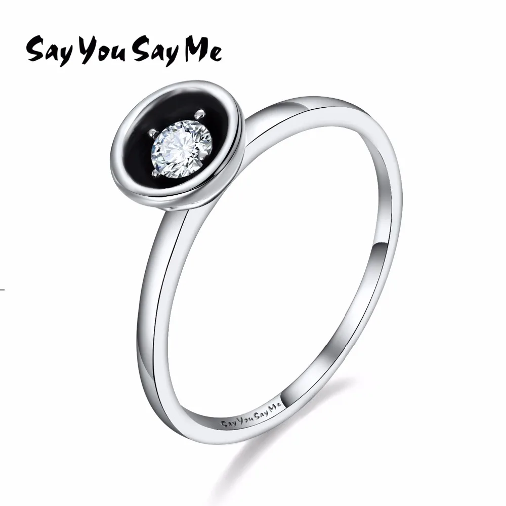

925 Sterling Silver Black Liner Rings Wedding&Engagement Jewelry Punk Rock Rings 2018 Fashion Jewelry Best Gifts Say You Say Me