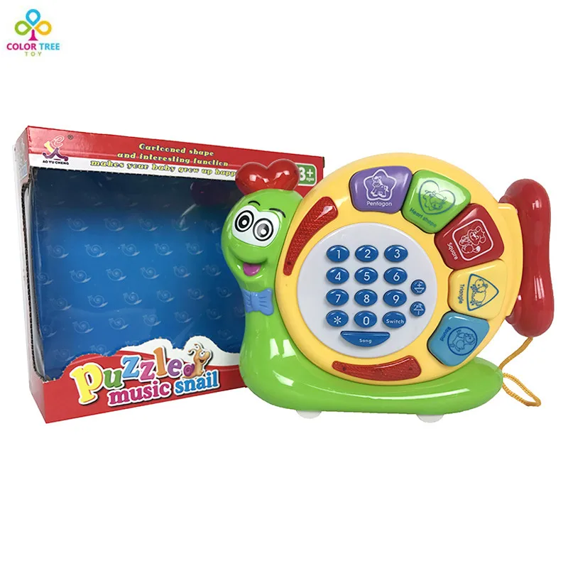 

New Popular Musical Instrument Baby Toy Musical Cartoon Mobile Phone Music Snail Educational Learning Toys Baby Gift