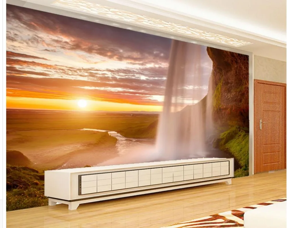 Фото настенные фрески обои водопад пейзаж фон на заказ 3d фото обои|photo wallpaper|mural