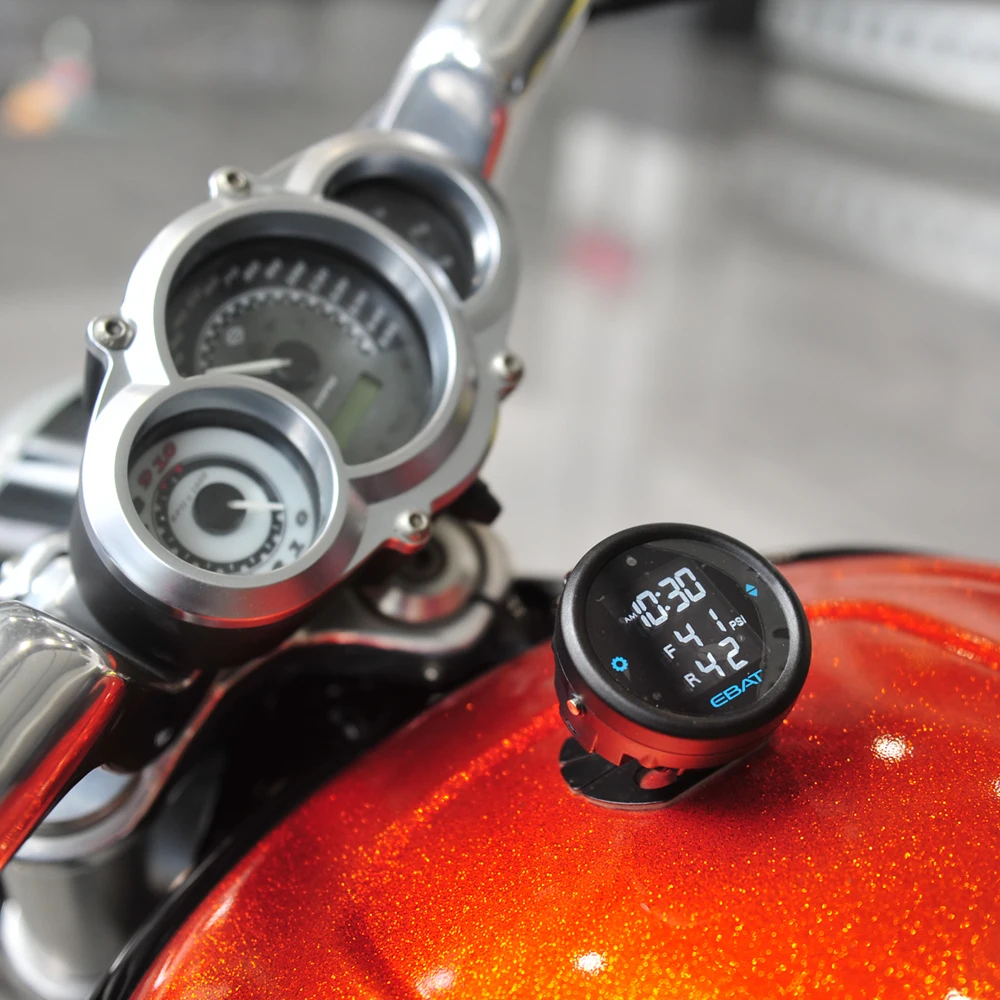 Steelmate EBAT ET-910AE Motorcycle TPMS Tire Pressure Monitor System 2-sensor Wireless LCD Display Moto Alarm System Steel mate