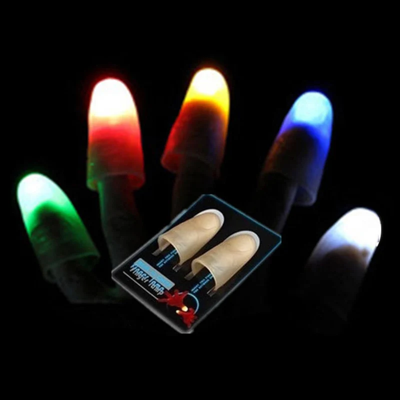 cheap AKDSteel 1 Pair Creative Magic Laser Gloves LED Light Magic Trick Finger Lights for Dance Party Props Lighting