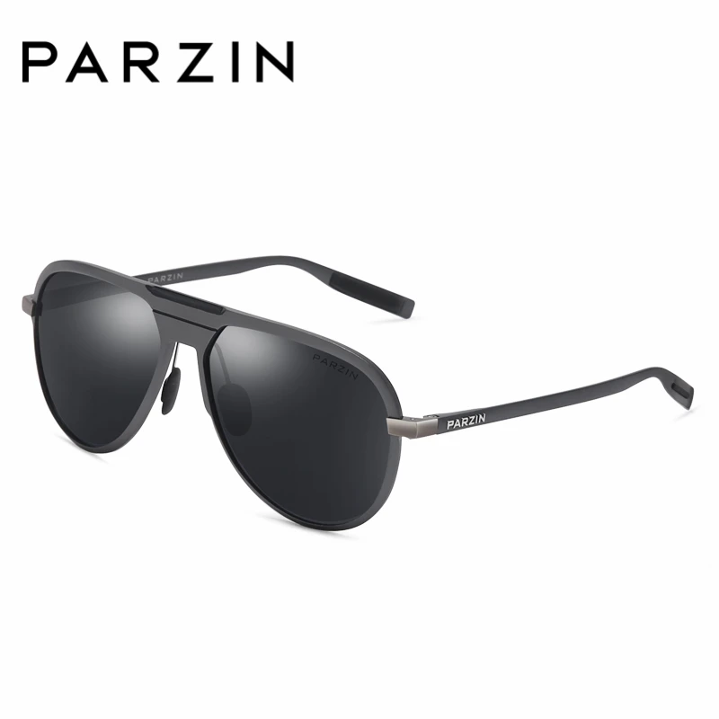 Мужские классические поляризованные солнцезащитные очки PARZIN, очки для вождения Shield UV Protection 400, солнцезащитные очки Pilot Retro с оправой из легкого металла 8133