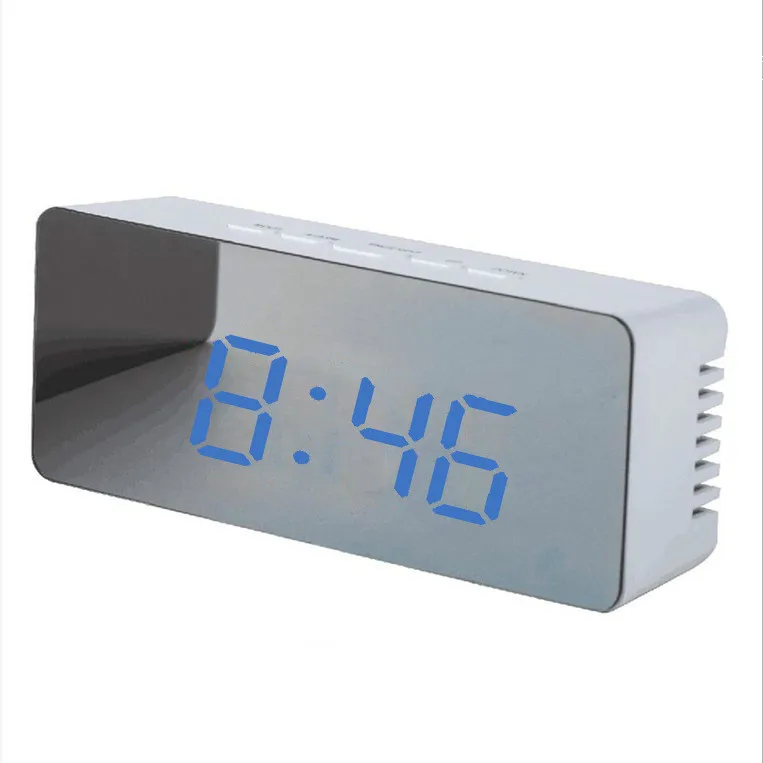 LED Clock Digital Table Alarm Clocks Electronic Mirror Temperature Snooze Large Display Home Decor Desk LED Alarm Watch