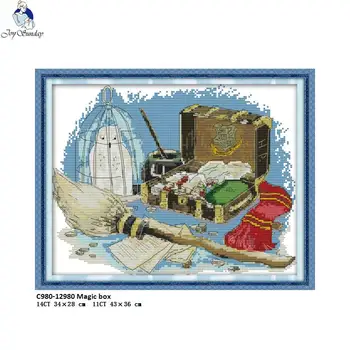 

Joy Sunday Magic box Counted Cross Stitch Set DIY 14CT and 11CT For Embroidery Home Decor nkf Needlework Factory Wholesale