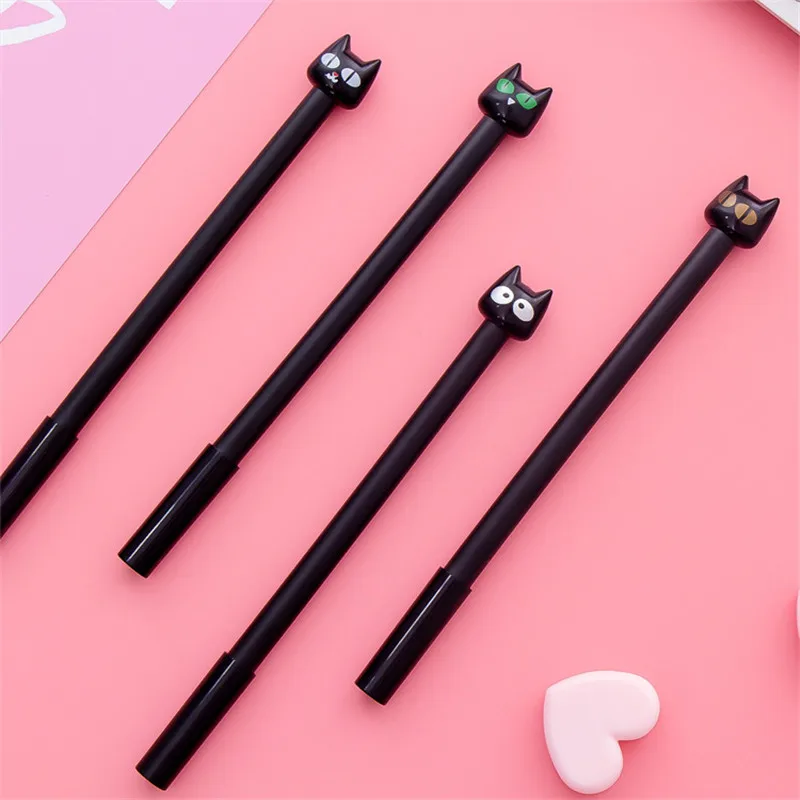 

Cute kawaii Black cat Gel Pen Signature Pen Escolar Papelaria For Office School Writing Supplies Stationery Promotional Gift