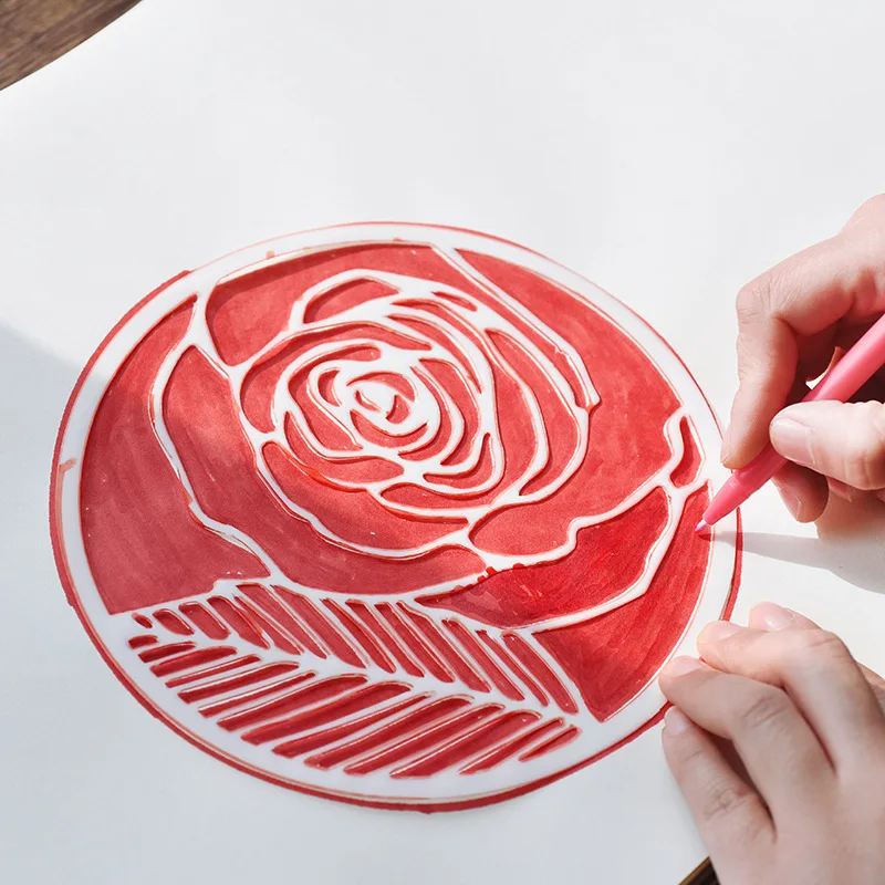 

Big Size Flowers Painting Plastic Board Painting accessories Drawing Template Stamps For Scrapbook DIY Card Decoration ST0028