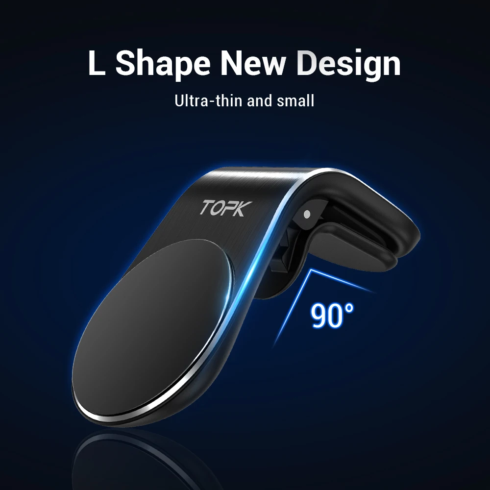  TOPK Magnetische Auto Telefon Halter Tragbare L Form Air Vent Halterung Magnet Handy Ständer Halter